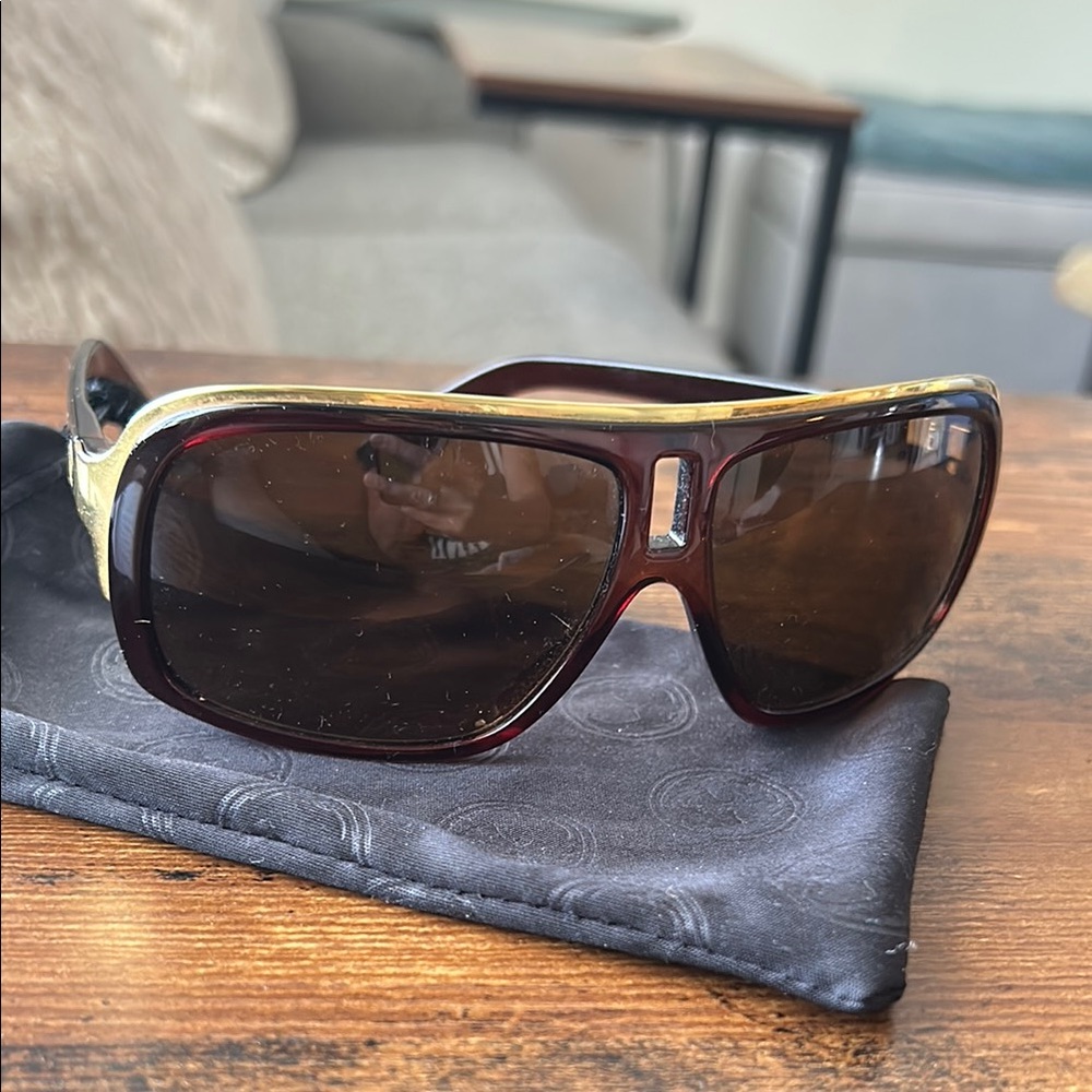 Dragon Stylish Gold and Brown Sunglasses for a Modern Look